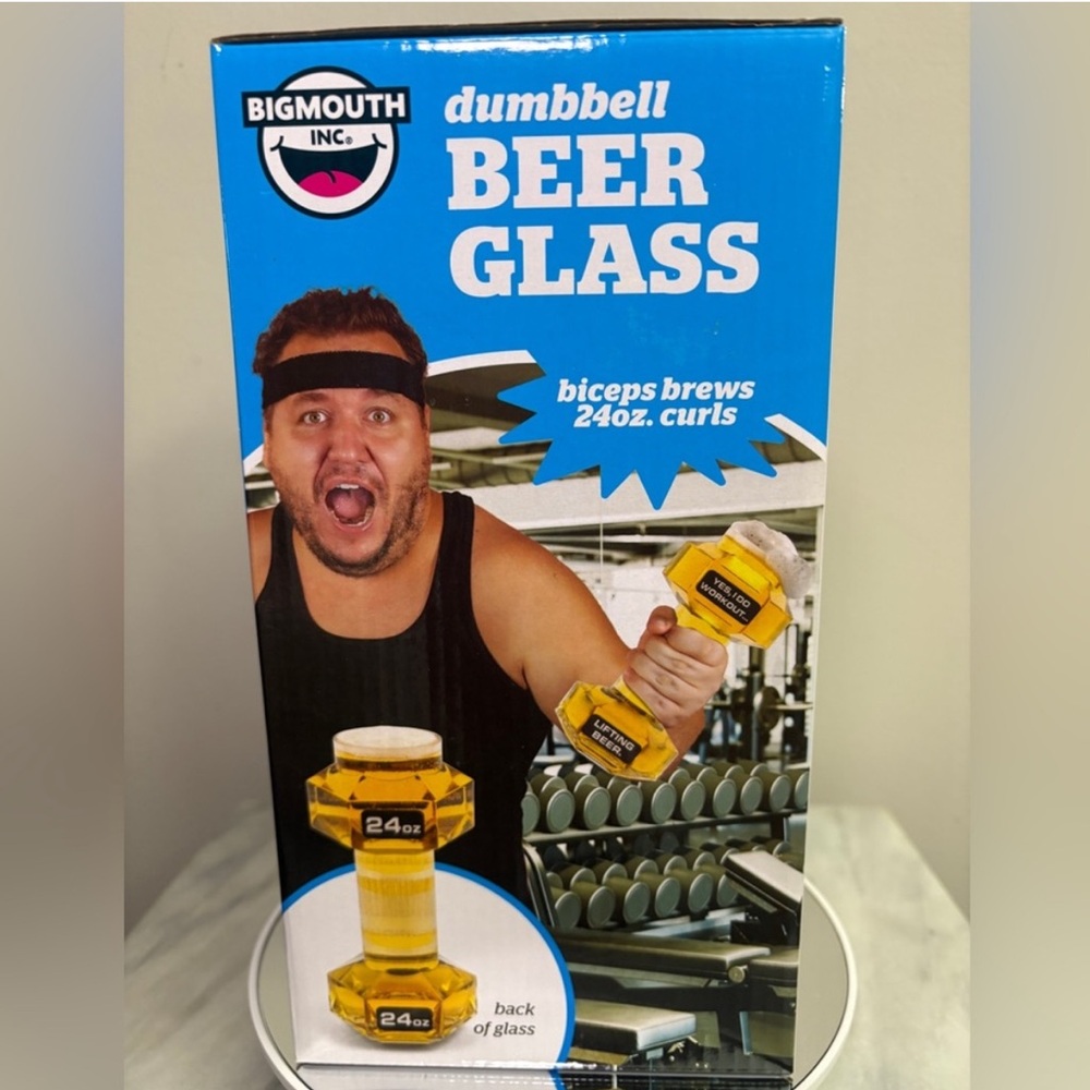 BigMouth Inc. Dumbbell Beer Glass NWT